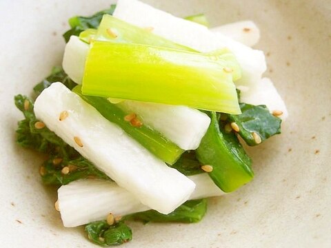 小松菜・長芋のナムル!シャキツル食感!